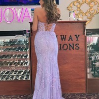 Mermaid  Lavender Sweetheart Long Prom Dresses with Appliques,PD230390 - Thumbnail 1