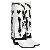 Chunky Mid-Calf Genuine Leather Plus Size Martin Boots - Thumbnail 1