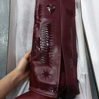 Chunky Mid-Calf Genuine Leather Plus Size Martin Boots - Thumbnail 4