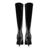 Colorful Rhinestone Embellished Pointed Toe Stiletto Knee-High Boots - Thumbnail 4