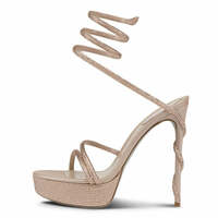 Aquatic Glamour Serpentine Straps Crystal-Embellished Stiletto Sandals - Thumbnail 3