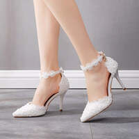 Elegant Lace Single-Strap Stiletto Sandals-Heel Height 7.5CM - Thumbnail 2