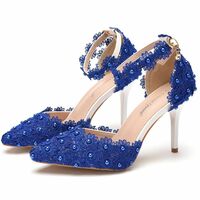 Elegant Lace Single-Strap Stiletto Sandals-Heel Height 7.5CM - Thumbnail 4