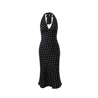 Holiday style polka dot print halter neck sexy hip skirt dress - Thumbnail 2