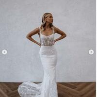 Eleghant Sheath Lace with Dechable Train Wedding Dresses Bridal Gowns,1799 - Thumbnail 1