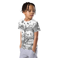 Winter Love Birds Kids crew neck t-shirt - Thumbnail 2