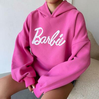 Bar bie print hoodie sweatshirt