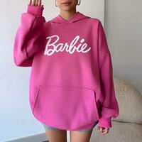 Bar bie Print Hoodie Sweatshirt - Thumbnail 1