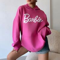 Bar bie Print Hoodie Sweatshirt - Thumbnail 2