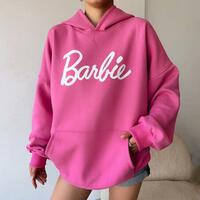 Bar bie Print Hoodie Sweatshirt - Thumbnail 3