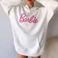 Bar bie Print Hoodie Sweatshirt - Thumbnail 6
