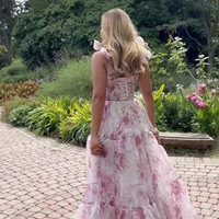 Fashion Sexy Backless Printed Suspender Long Dresses for Women - Thumbnail 2