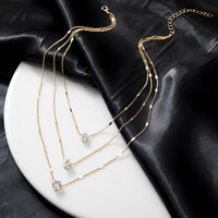 Fashion Minimalist multi-layered pentagram heart-shaped vintage necklace Clavicle Chain - Thumbnail 3