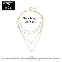 Fashion Minimalist multi-layered pentagram heart-shaped vintage necklace Clavicle Chain - Thumbnail 4