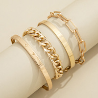 4pcs/Set Punk style bracelet LOVE Chain Jewelry Gift - Thumbnail 2