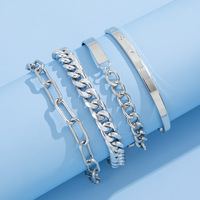 4pcs/Set Punk style bracelet LOVE Chain Jewelry Gift - Thumbnail 3