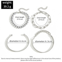 4pcs/Set Punk style bracelet LOVE Chain Jewelry Gift - Thumbnail 4