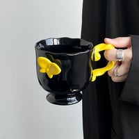 Ceramic butterfly coffee mug with spoon - Thumbnail 4