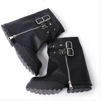 Punk Spider Zipper Up Pant Boots For Women - Thumbnail 2
