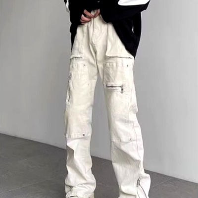 Stunning punk rock zippers details micro flared pants rave unique for women men amazing