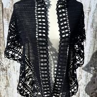 Julietta Shawl in Blue/Black - Thumbnail 2