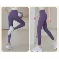Seamless long women's fitness tight high waist running and hip lifting yoga pants - Thumbnail 1