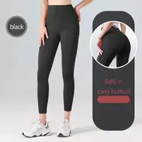 Seamless long women's fitness tight high waist running and hip lifting yoga pants - Thumbnail 5