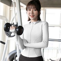Autumn and winter new women's long sleeved tight fitting slimming fitness running sports top jacket - Thumbnail 7