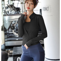 Autumn and winter new women's long sleeved tight fitting slimming fitness running sports top jacket - Thumbnail 8
