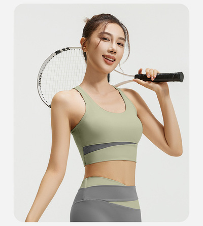 Women Sport Bra Ringless Breathable Crop Tops Shockproof Gym Top Vest Fitness