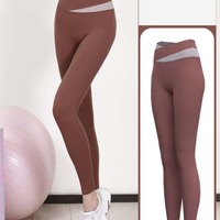 High waisted women tight fitting hip lifting abdominal tightening  running fitness yoga long pants - Thumbnail 5