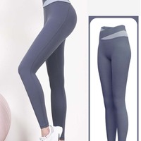 High waisted women tight fitting hip lifting abdominal tightening  running fitness yoga long pants - Thumbnail 6
