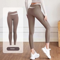 High waisted women tight fitting hip lifting abdominal tightening  running fitness yoga long pants - Thumbnail 7