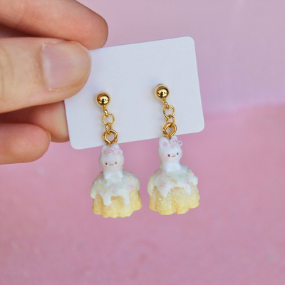 Bunny confetti cake charm/earrings
