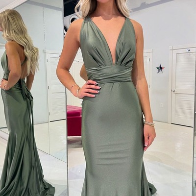 Mermaid halter long evening prom dress, bridesmaid dresses,pd230410 - Thumbnail 2