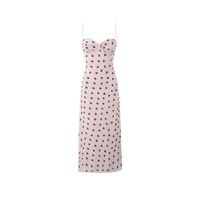 French Heart Print Lace Tube Dress - Thumbnail 3