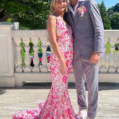 V neck mermaid blue sequins lace prom dresses,pd230412 - Thumbnail 3