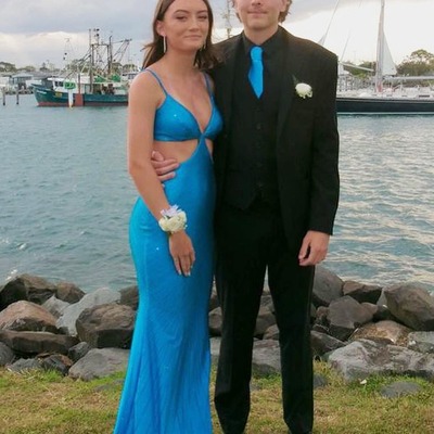 V neck mermaid blue satin prom dresses,pd230413 - Thumbnail 3