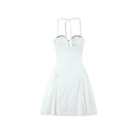 Halter neck floral embroidered open back tutu skirt - Thumbnail 2