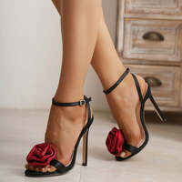 Elegant Stiletto Sparkling Butterfly Accent Sandals - Thumbnail 2