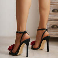 Elegant Stiletto Sparkling Butterfly Accent Sandals - Thumbnail 3