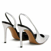 Pointed Stone-Patterned Hollow Ultra High Heel Women's Sandals - Thumbnail 4