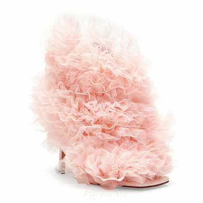 Mesh floral square toe side zip stiletto heels boots