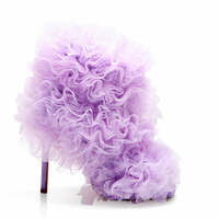 Mesh Floral Square Toe Side Zip Stiletto Heels Boots - Thumbnail 4