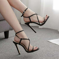 Seductive Cross-Strap Stiletto Sandals - Thumbnail 2