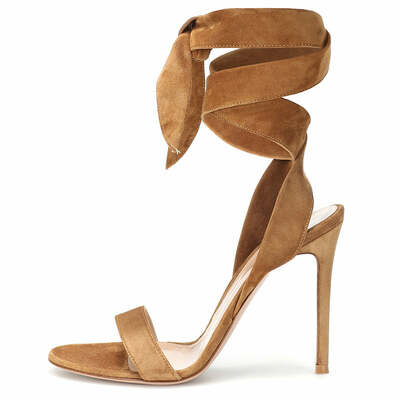 Fashionable plus size lace-up high heel sandals