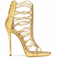 Roman-inspired Strappy Open-Toe High Heel Evening Sandals - Thumbnail 3