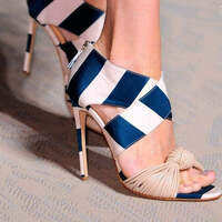 Seductive Color Block Knotted Peep-Toe High Heel Sandals - Thumbnail 3
