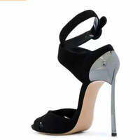 Roman Metallic Fish Mouth Stiletto Sandals - Thumbnail 2