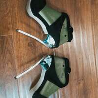 Roman Metallic Fish Mouth Stiletto Sandals - Thumbnail 4